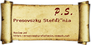 Presovszky Stefánia névjegykártya